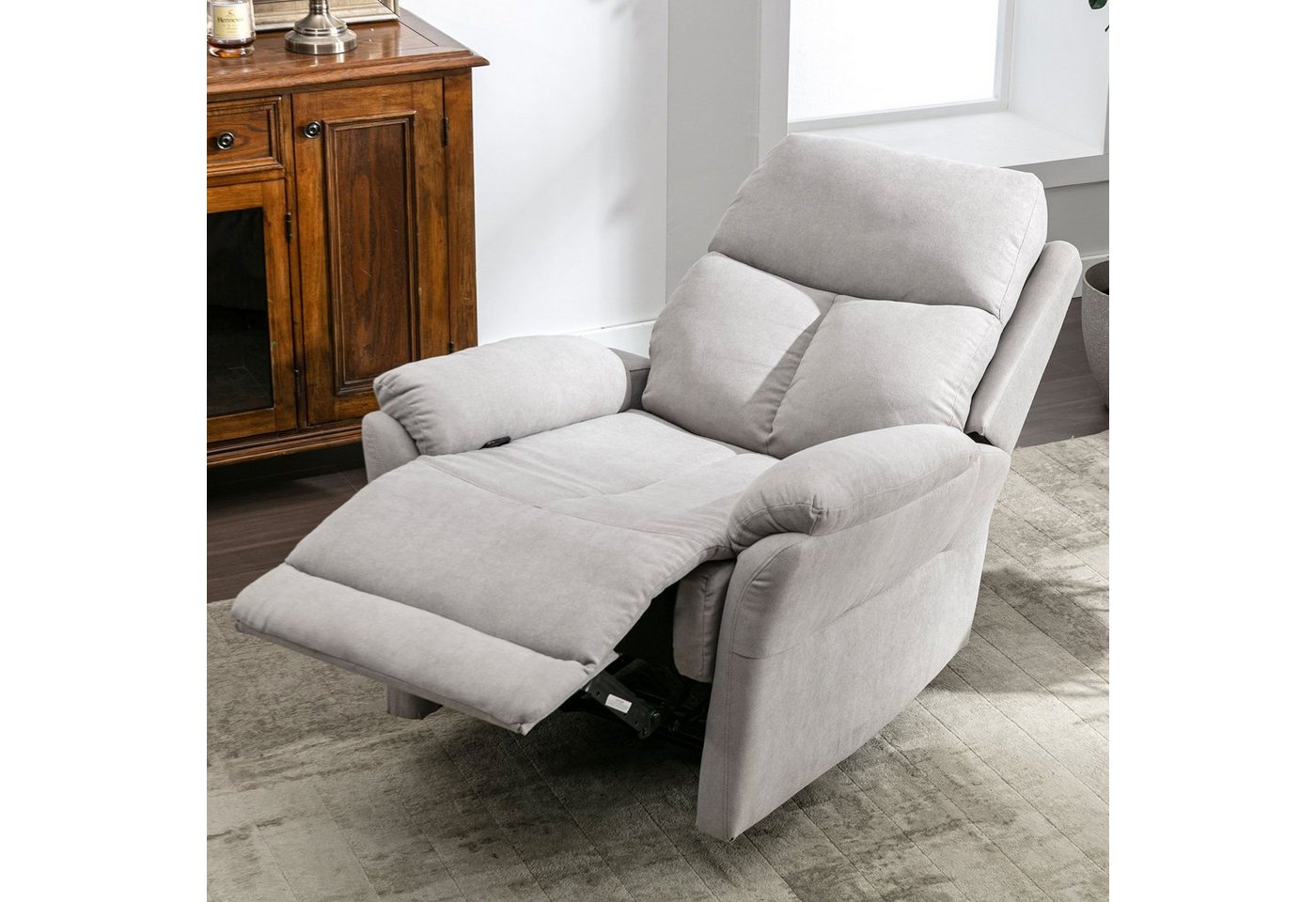 Merax TV-Sessel, mit Liegefunktion, Relaxsessel mit Stoffbezug, Fernsehsessel verstellbar von Merax