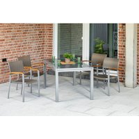 MERXX Gartenmöbelset »Silano«, 4 Sitzplätze, Aluminium/Kunststoff/Akazienholz - beige von Merxx