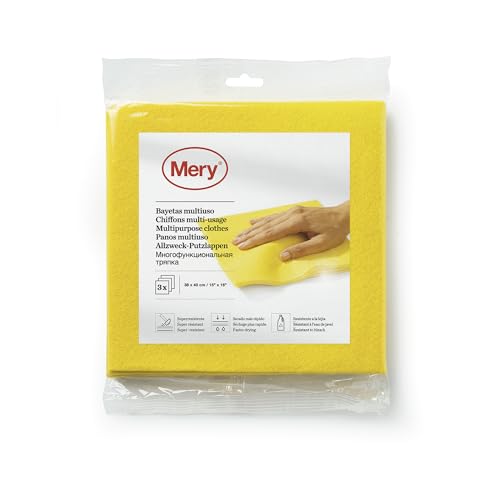 Mery 0399.01 Mehrzwecktuch, Viskose und Polyester, gelb, 17x1.2x21 cm von Mery
