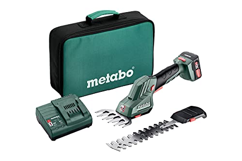 Metabo Akku-Strauch- und Grasschere PowerMaxx SGS 12Q (601608500) 12V, präzise Formschnitte + Rasenkanten, mit Akku und Ladegerät + Werkzeugtasche von metabo