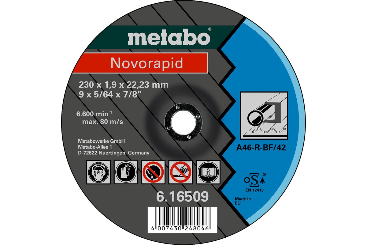 Metabo Novorapid 230 x 1,9 x 22,23 mmStahlTrennscheibeForm 42 von Metabo