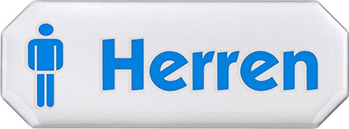 Metafranc Klebeschild "Herren" - 107 x 40 mm - 3D-Effekt / Beschilderung / Infoschild / Türschild / Gewerbekennzeichnung / Grundstückskennzeichnung / Orientierung / 506340 von Metafranc