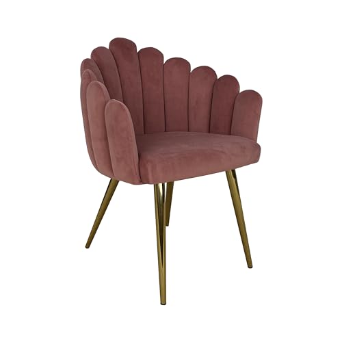 Mevsim Store Esszimmerstühl Rosa - Samt Bequemer Sessel mit Goldenen Metallbeinen - Sessel Moderner Akzentstuhl - Vanity Stuhl für Schlafzimmer, Küche, Büro - Samt Sessel - Küchenstuhl von Mevsim Store