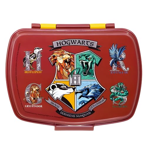 Mevsim Store Harry Potter Offiziell lizenziert Lunchbox - 17x14,5x5,5 cm - Brotdose - Lunchbox aus Kunststoff mit Clip-Verschlüssen, Vesperdose für Kindergarten von Mevsim Store