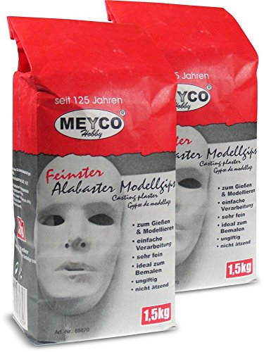 Meyco Feinster Alabaster Modelliergips, 1,5kg, Weiß von Meyco