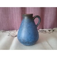 Jasba Keramik, Signierte Blaue Vase Nr. 121312, Deutsche Keramikvase, Vintage-Vase, Westdeutschland, Geschenk Zur Wohnungserwärmung von MiMArtDecor