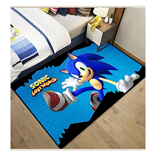 MiZuh Anime Sonic Hedgehog Pattern Teppiche, Kinder Schlafzimmer Bereich Teppiche, Weich Groß rutschfest Waschbar Teppich, for Wohnzimmer Dekoration (Color : 10, Size : 80 * 120cm) von MiZuh