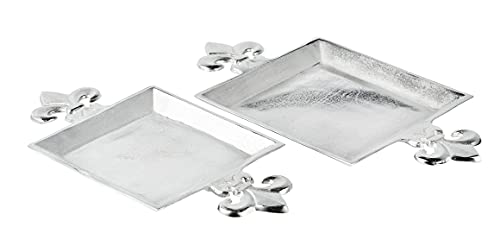 MichaelNoll Tablett Lilie - Servierbrett Servierplatte Aluminium Silber - Serviertablett aus Metall - Silbertablett - Dekotablett - 44 oder 48 cm (44x23x3 cm) von MichaelNoll