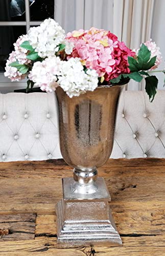 MichaelNoll Vase Blumenvase Gefäß Pokalvase Dekovase - Metall Aluminium Silber - Deko für Wohnzimmer, Schlafzimmer oder Büro 40 cm von MichaelNoll