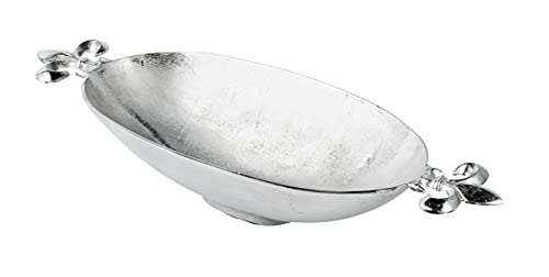 Schale Lilie Dekoteller Deko Aluminium Silber - Moderne Dekoschale aus Metall - 2 verschiedene Größen - 57 cm oder 82 cm (57x21x9 cm) von MichaelNoll