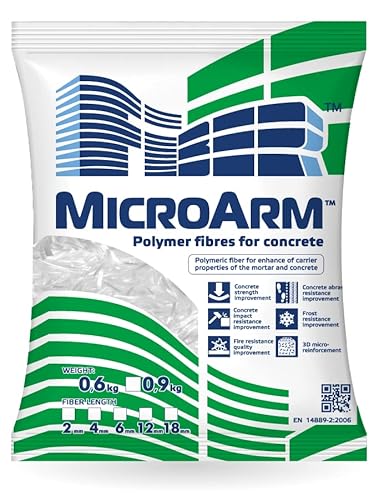 Polypropylen Faser (2-18 mm) / PP Fasern "MicroArm" für Beton, Industrieböden, Estrich, Mörtel, Putz (MicroArm 18 mm 900 g) von MicroArm