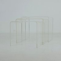 Mid-Century Nesting Tables Made Of Acrylic Glass, Italy, 1970S, Set 3 von MidAgeVintageDE2