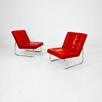 Set Of 2 Vintage Austrian Low Lounge Chairs By Wiesner Hager Austria 1960S von MidAgeVintageDE2