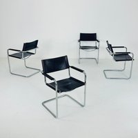 Set Of 4 Bauhaus Mid Century Model Mg5 Centro Studi Chairs By Mart Stam & Marcel Breuer For Matteo Grassi, 1970S Italy von MidAgeVintageDE2