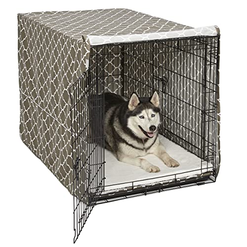 MidWest Homes for Pets CVR48T-BR Hundebox-Abdeckung, Stoff mit Teflonschutz, Sichtschutz für 122 cm lange Hundeboxen von MidWest und New World, maschinenwaschbar und trocknergeeignet von MidWest Homes for Pets