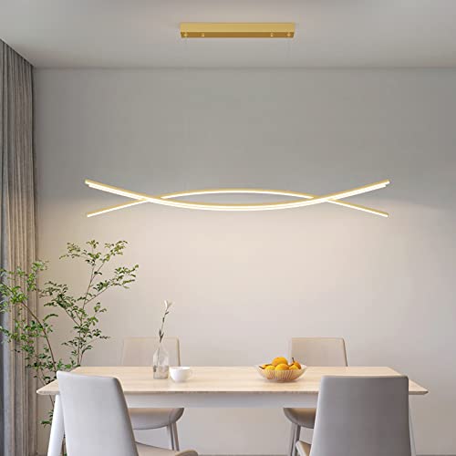 Mikeru 120CM Dimmbare Hängende Pendelleuchte, Minimalistische Kücheninsel Deckenleuchte mit Memory-Funktion 3 Farbtemperaturen 3000K Warmweißes Licht/4500K Neutrales Licht/6000K Kaltweißes Licht von Mikeru