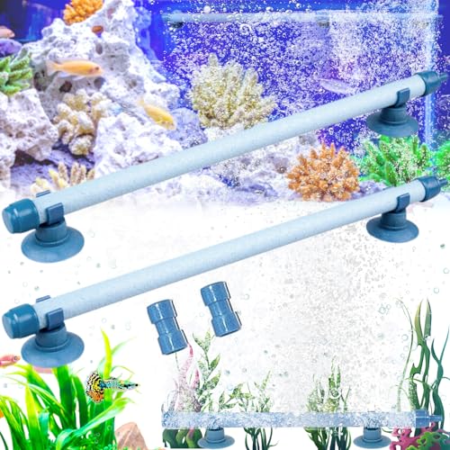 Mikqky 2 Stücke Aquarium Luftstein Rohr, Luftstein Diffusor Aquarium, Tank Bubble Air Stone, Aquarium Ausströmer, für Aquarium Pumpe und Hydroponik (10inch) von Mikqky