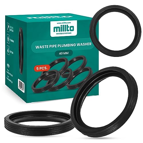 5x Millto™ Gummi Dichtung 40mm Ring Unterlegscheibe Rohrdichtung Kunststoffrohrdichtung Sanitärunterlegscheibe PP-Rohrdichtung PVC-Rohrdichtung O-Ring für Abwasserrohre von Millto