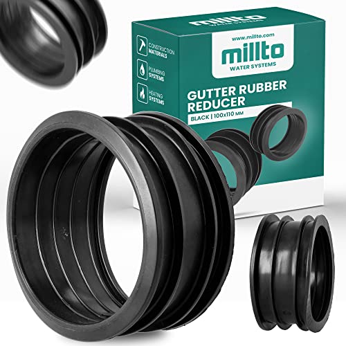 Millto™ Dachrinnen-Abflussrohr-Reduzierstück 100/110 Gummischlauchverbinder Dachrinnen-Fitting-Adapter Regenwassersystem-Joiner-Koppler von Millto