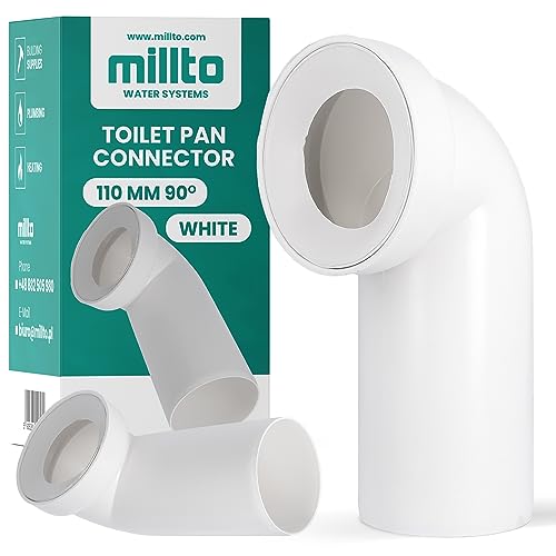 Millto™ WC-Aschlussbogen 110mm 90º Rohrbogen Abflussrohr Toilettenanschluss Toilettenbodenverbinder Polypropylen Abflusssystemen WC-Anschluss Weiß Verbindung für Toilette von Millto