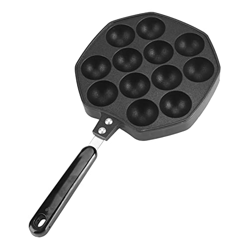 Takoyaki Grillpfanne, 12 Löcher Aluminium Antihaft-Grillpfanne Platte Octopus Ball Pfannkuchen Maker Backform DIY Home Kitchen Cooking Tools für die Herstellung von Pfannkuchenbällchen von Milltrip
