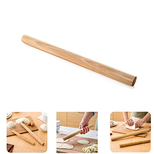 Milopon Teigroller Nudelholz Antihaft Einstellbar Bambus Holz für Fondant Kuchen (25cm*2.6cm) von Milopon