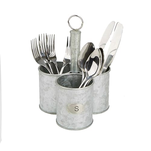 Mind Reader , Besteck, Besteck-Organizer, Utensilien-Caddy, Mehrzweck-Halter, Einheitsgröße, silberfarbenes Metall von Mind Reader