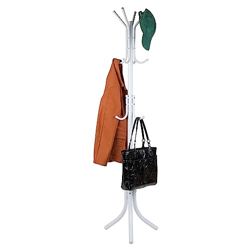 Mind Reader Alloy Collection, Coat Rack with 11 Hooks, Metal, 18" L x 18" W x 68.5" H, White von Mind Reader