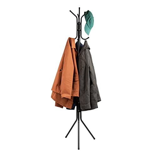 Mind Reader Alloy Collection, Coat Rack with 8 Hooks, Metal, 14.75" L x 16.5" W x 69" H, Black von Mind Reader