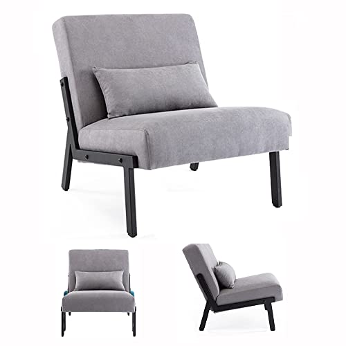 Mingone Sessel Lounge Modern Einzelsessel mit Rückenlehne Loungesessel Design Cocktailsessel Relax Sessel mit Kissen Bequemer Polstersessel für Wohnzimmer Schlafzimmer Balkon, Grau von Mingone