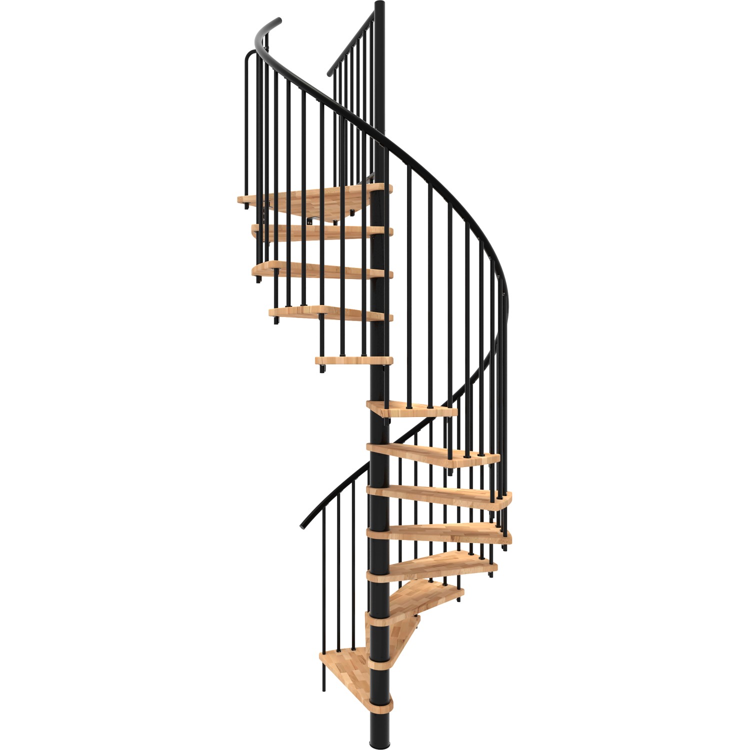 Minka Spindeltreppe Spiral Smart Buche Schwarz Ø140 cm Geschoßhöhe bis 305,5 cm von Minka