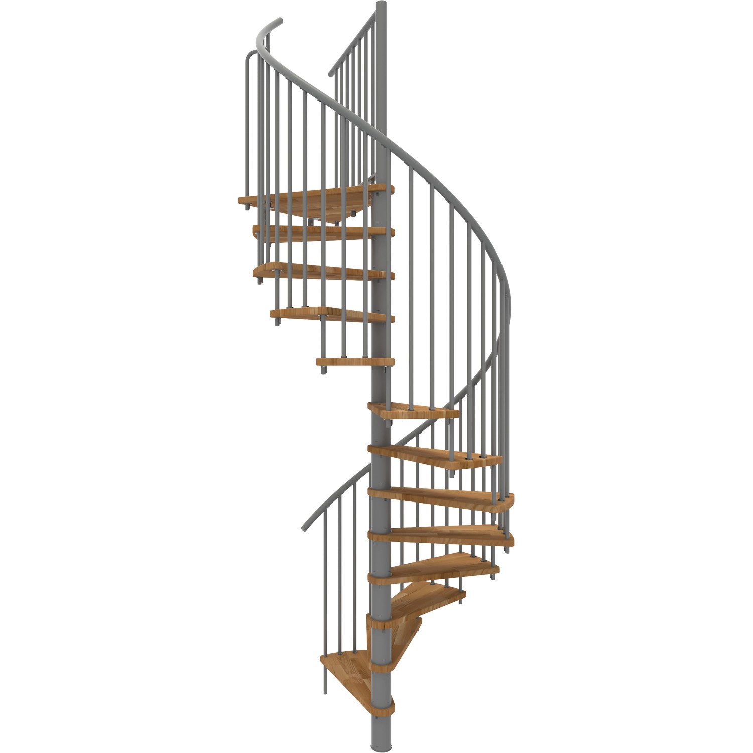 Minka Spindeltreppe Spiral Smart Eiche Grau Ø140 cm Geschoßhöhe bis 305,5 cm von Minka