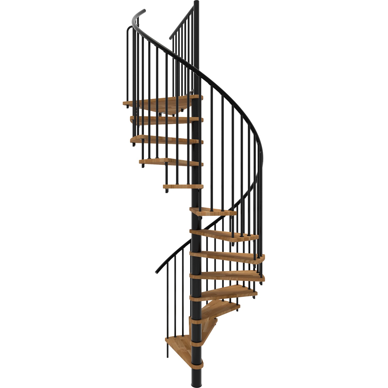 Minka Spindeltreppe Spiral Smart Eiche Schwarz Ø120 cm Geschoßhöhe bis 305,5 cm von Minka