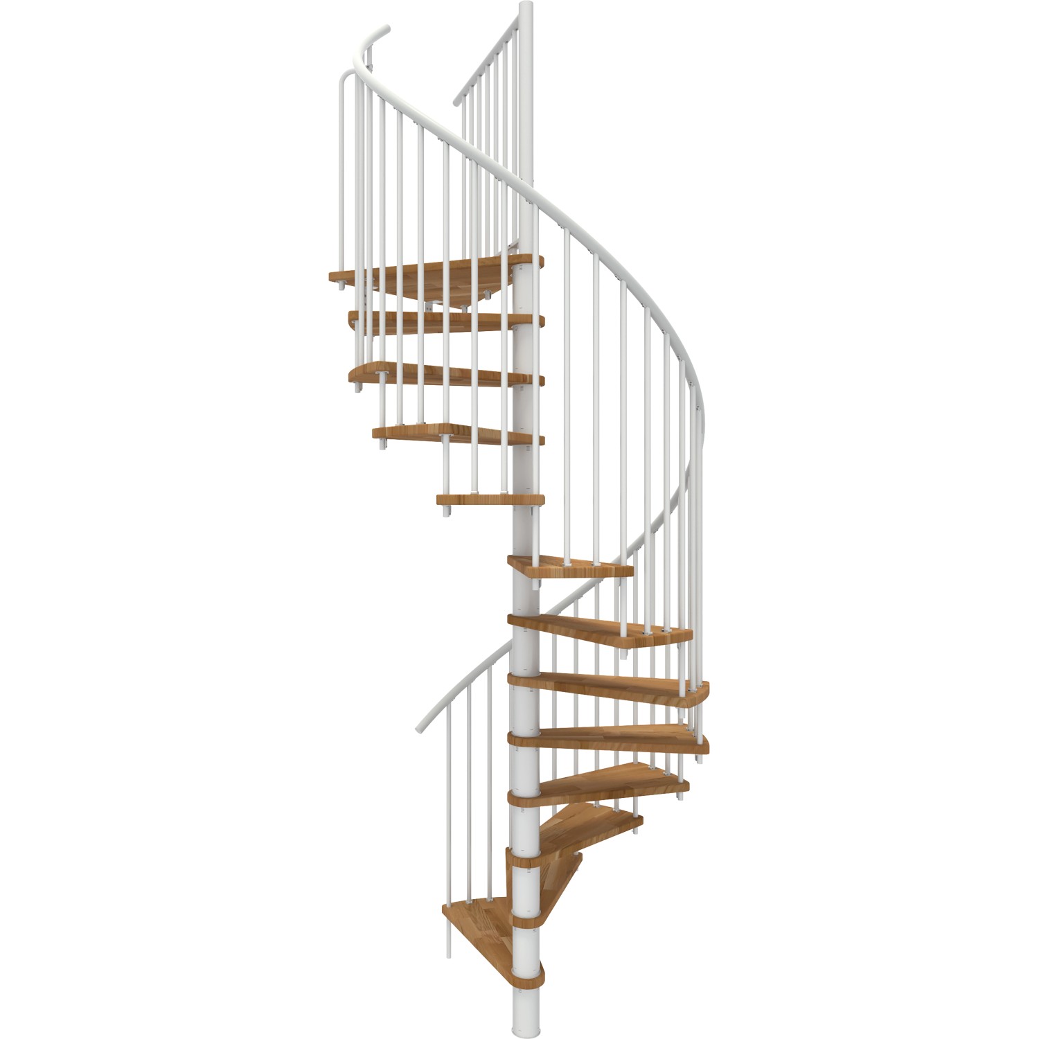 Minka Spindeltreppe Spiral Smart Eiche Weiß Ø140 cm Geschoßhöhe bis 305,5 cm von Minka