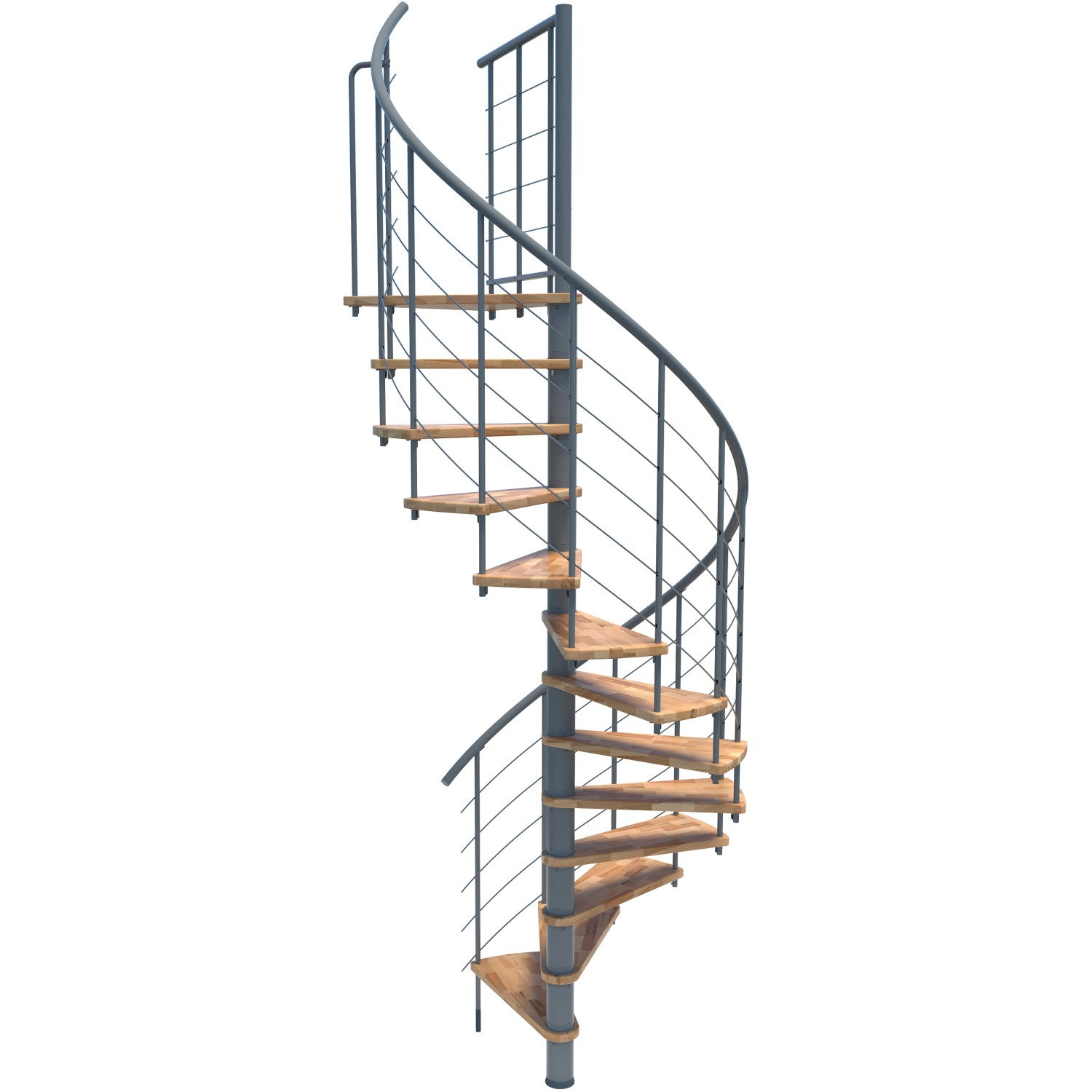 Minka Spindeltreppe Venezia Smart Buche Grau Ø100 cm Geschoßhöhe bis 305,5 cm von Minka