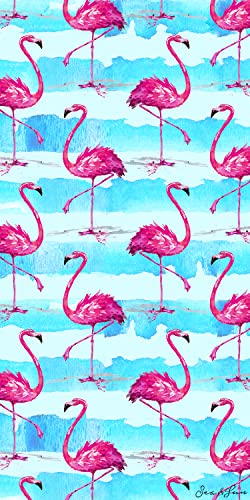 Miracle Home. Flamingo Mikrofaser-Handtuch, 100% Polyester, 75 x 145 cm, 11804 von Miracle Home