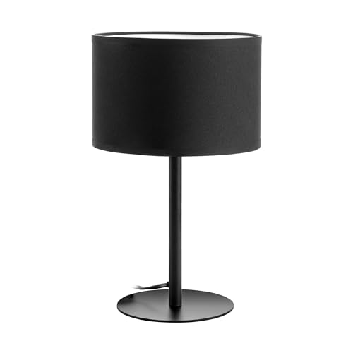 Miratic Tischlampe E27, Desk Lamp Hochwertige und stilvolle Lampe E27 Tischlampe Perfekt für Wohnzimmer Tischlampe Wohnzimmer E27 max 60 W(Glühbirne nicht enthalten) (Schwarz) von Miratic