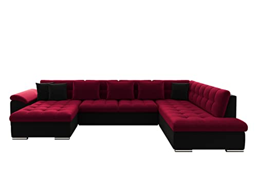 Mirjan24 Eckcouch Ecksofa Niko, Design Sofa Couch mit Schlaffunktion U-Sofa Große Farbauswahl Wohnlandschaft (Ecksofa Links, Kronos 07 + Kronos 02 + Kronos 07) von Mirjan24