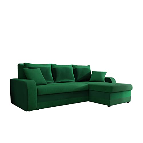 Mirjan24 Ecksofa Kristofer, Design Eckcouch, Couch mit Schlaffunktion, Zwei Bettkasten, Wohnlandschaft, Bettfunktion L-Form Sofa, Ottomane universell (Kronos 19 + Uttario Ve. 2951) von Mirjan24