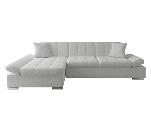 Mirjan24 Ecksofa Malwi mit Regulierbare Armlehnen Design Eckcouch mit Schlaffunktion Bettkasten L-Form Sofa Wohnlandschaft Couch v2 (Matana 01, Ecksofa: Links) von Mirjan24