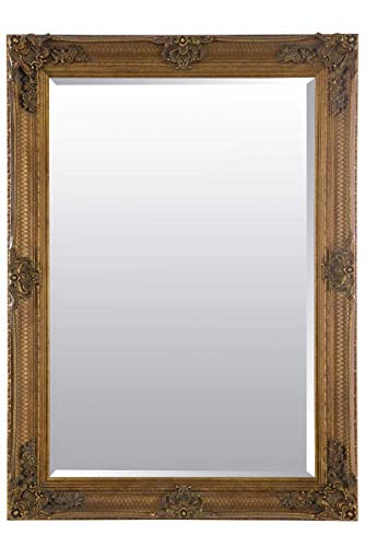 Mirror Abbey Wandspiegel, rechteckig, Shabby Chic, 111,8 x 81,3 cm, goldfarben von Mirror