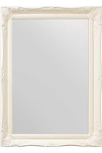MirrorOutlet 3 ft x 2 FT2 91 cm x 66 cm großer Wandspiegel weiß Kunstvolles Antik Design Big Bargain von Mirror