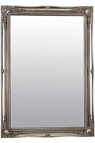 MirrorOutlet 3 FT6 X 2 FT6, 106 cm x 76 cm groß Silber antik Kunstvolles Design Big Wand Spiegel NEU von Mirror