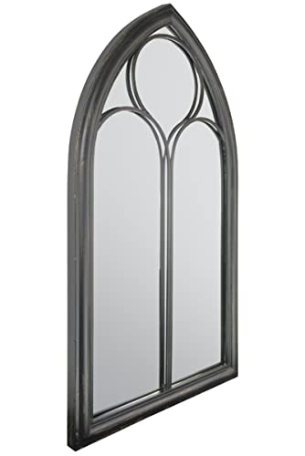 MirrorOutlet Milton Manor GMA007-M Wandspiegel für den Außenbereich, rustikal, 112 x 61 cm, Schwarz von MirrorOutlet