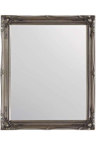 MirrorOutlet Wandspiegel, Antik-Design, groß, 61 x 50 cm, silberfarben von MirrorOutlet