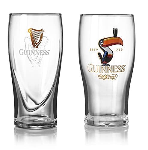 Offizielles Guinness Merchandise Gravity and Toucan 2er-Pack Pint-Gläser von Charm Foot