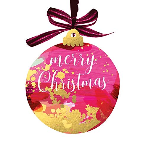 Weihnachts-Servietten Merry Christmas weiß, pink & gold mit Christbaum-Kugel Christmas - Weihnachts-Deko Tisch-Dekoration Weihnachten Advent Weihnachts-Feier Winter X-Mas 20 Servietten von Miss Lovely