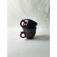 Tasse Set, Set Von 2 Tassen, Kaffeetasse, Keramiktasse, Trinkgefäße, Rote Tasse, Teeliebhaber Geschenk von Mistceramics