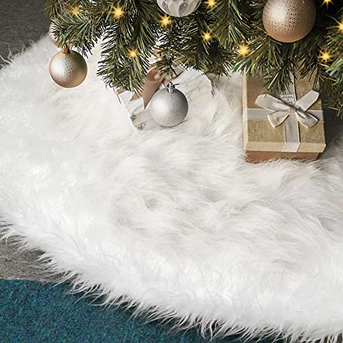 Mizijia Weihnachtsbaum Decke, 78CM/30 Zoll Weiß Plüsch Weihnachtsbaum Rock, Christmas Tree Skirt, Christbaumdecke,Christmas Blanket von Mizijia