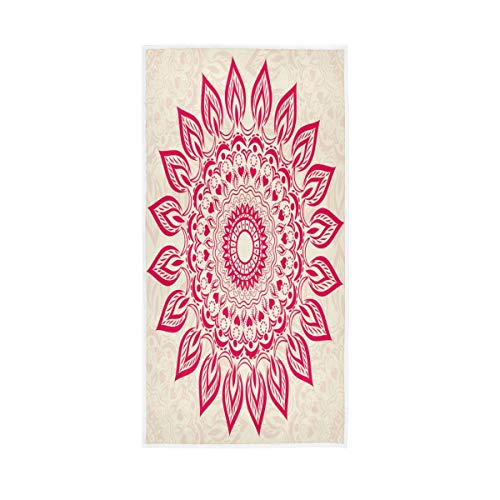 Mnsruu Rundes Mandala-Handtuch, 76,2 x 38,1 cm, Baumwolle, Gesichtshandtuch, Geschirrtücher, Fitnessstudio, Yoga-Handtücher für Badezimmer Dekor von Mnsruu